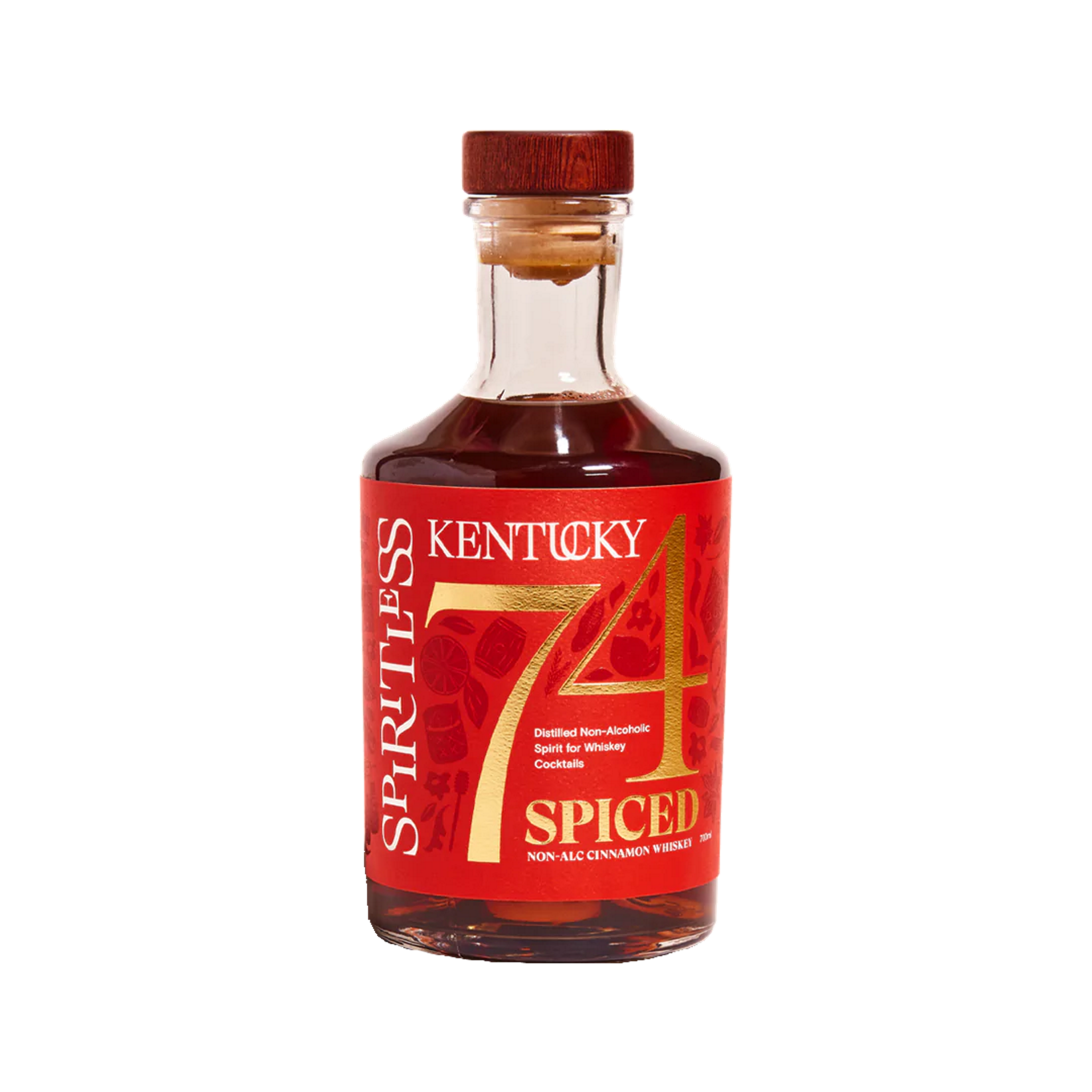Spiritless Kentucky 74 SPICED available in Canada and USA - best non-alcoholic cinnamon whiskey bourbon